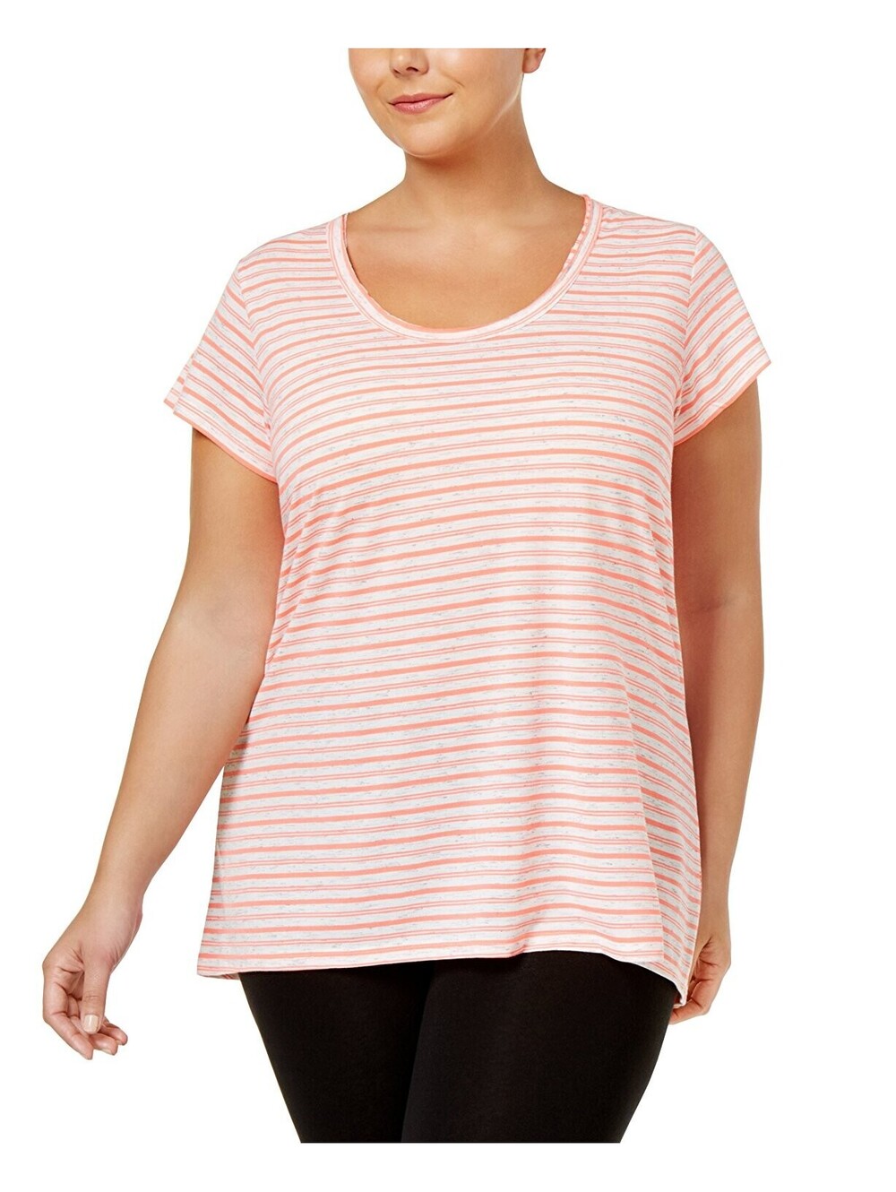 Calvin Klein Womens Plus Size Striped T-Shirt Size 1X